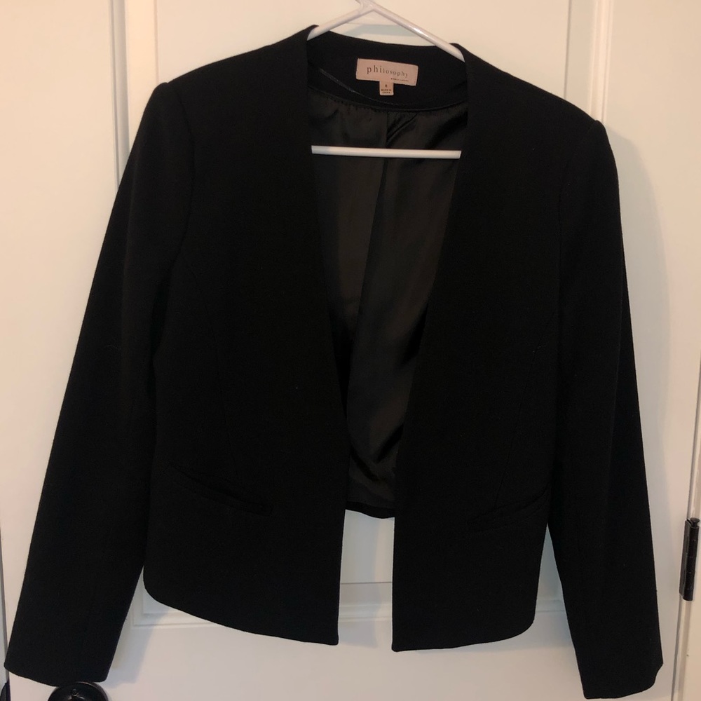 Black Philosophy open front blazer